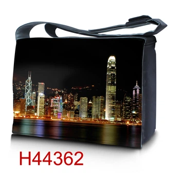 Сумка для ноутбука с клапаном 15.6" HQ-Tech "Гонконг" (H44362) с картинкой фотографического качества, нейлон 1680D