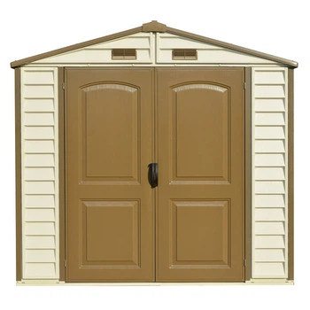 Сарай пластиковый StoreAll 245x168x220 см слоновая кость, коричневая крыша