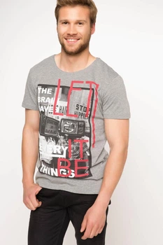 Футболка DeFacto S Серая (DeFT-shirt -212)
