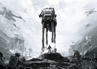 Картина постер Gee! Star Wars Звёздные войны шагоход 60х40см SW.09.064