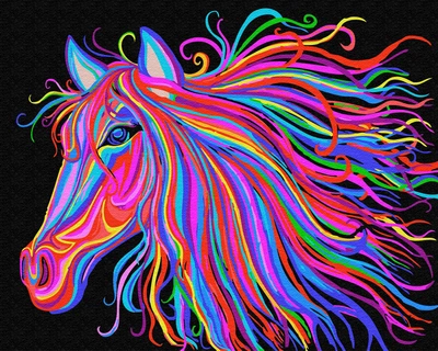 Картина по номерам без коробки Paintboy Радужный скакун 40х50см (GХ 29429)