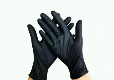 Одноразові рукавички текстуровані нітрилові Polix pro med 100 шт в упаковці Розмір ХL Чорні