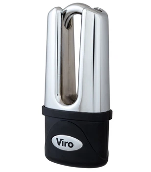 Замок VIRO MOTO BLINDATO EXTREME STAINLESS_STEEL 3KEY 83 мм