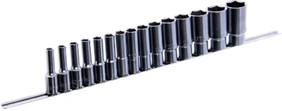 Набор головок длинных Toptul 1/2" 15 шт 8~15,17,19,22,24,27,30,32 мм (на планке) (GAAQ1607U)