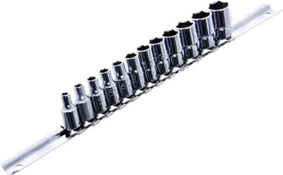 Набір головок Toptul 1/4" 12 шт. 4 ~ 13 мм (на планці) (GAAQ0801U)