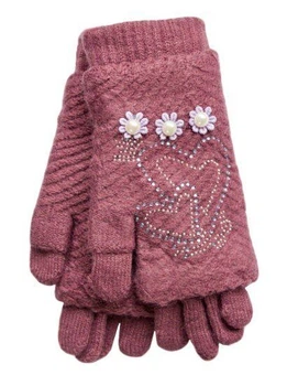 В'язані рожеві жіночі рукавички-рукавиці Shust Gloves