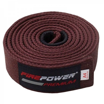 Пояс для Бразильского Джиу-Джитсу FirePower Premium (А2) Коричневый