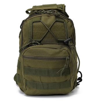Рюкзак сумка (месенджер) тактична військова Oxford 600D 6 л Україна Хакі (T-Bag 3)
