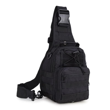 Рюкзак сумка (мессенджер) тактическая военная Oxford 600D 6 л Украина Black (T-Bag 2)