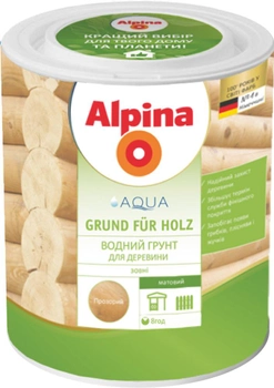 Ґрунтовка для деревини Alpina Aqua Grund für Holz 2.5 л Безбарвна (930377)