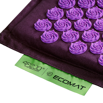 Коврик акупунктурный с валиком 4FIZJO Eco Mat Аппликатор Кузнецова 68 x 42 см 4FJ0181 Purple