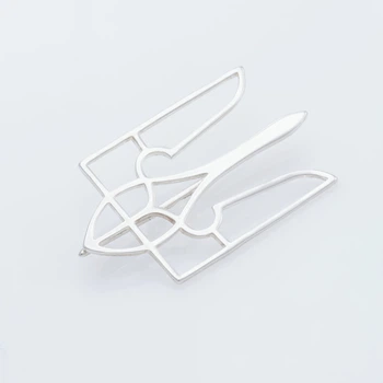 Серебряная брошь Трезубец (9509)