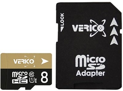 Карта памяти Verico microSDHC/SDXC Class 10 UHS-I SD adapter 8 Gb