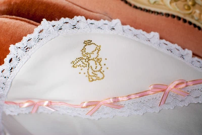 Крыжма для крещения Little Bunny покрывало Радость 80x80см с розовой лентой (4753004)