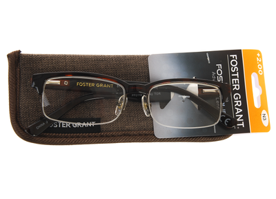 Очки для чтения +2,00 с прямоугольной оправой Foster Grant коричневый-черный US1-330092