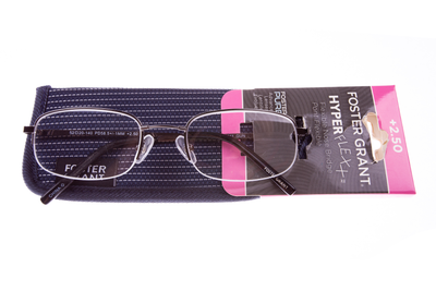Очки для чтения + 2.50 с овальной оправой Foster Grant черный-металлик US1-100118