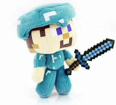 Мягкая Игрушка Стив в Алмазной Броне с мечом Майнкрафт / Minecraft 16 см