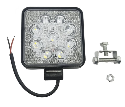 Качественная LED фара БЛИЖНЕГО света квадратная. Светодиодная фара на 9 диодов. 06T-27W/25/F.