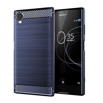 Чохол Lenuo Carbon Fiber для Sony Xperia XA1 Plus (G3412) Navy Blue