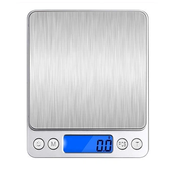 Весы электронные Matarix MX-464 с двумя чашами 3000/0.1 г Silver
