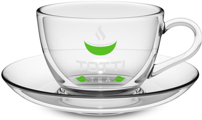 Чашка стеклянная с блюдцем TOTTI TEA 200 мл