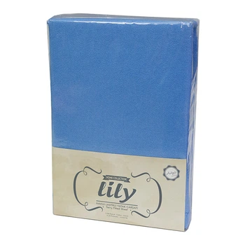Простирадло на гумці Lily Махрова 160х200 + 2 наволочки 50х70 Синя