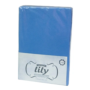 Простирадло на гумці Lily Трикотажна 160х200 + 2 наволочки 50х70 Синя
