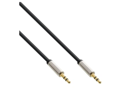 Кабель аудіо-сигнальний InLine Jack 3.5mm 3pin M/M 2.0m Slim Shielded Metal Gold Cu чорний(77.09.9212)