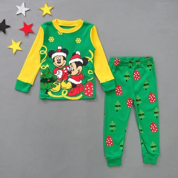 Пижама Minnie&Mickey Mouse H.Kong baby для девочки 90 см Зеленая с желтым 16978