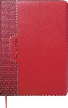 Ежедневник датированный 2022 Buromax VIENNA LOGO2U A5 красный 336 стр иск.кожа/поролон (BM.2111-05)