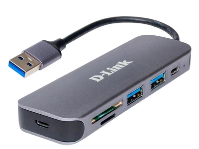 Концентратор USB3.0 D-Link DUB-1325 Black 2хUSB3.0, 1xUSB-C, 1xSD, 1xmicroSD