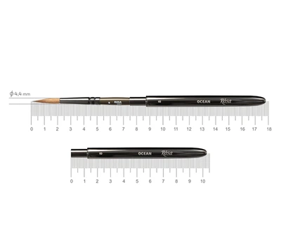 Кисть соболь круглая Rosa Travel Brush Ocean 168 № 8 короткая ручка (19716808)
