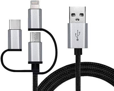 Кабель Real-El USB 2.0 Premium AM-3in1 1 м Black (EL123500035)