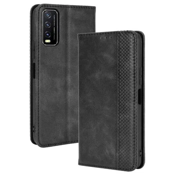Чехол-книжка Deexe Retro Style для VIVO Y20 (V2027) / Y12s - Black