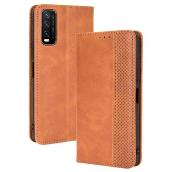 Чехол-книжка Deexe Retro Style для VIVO Y20 (V2027) / Y12s - Brown