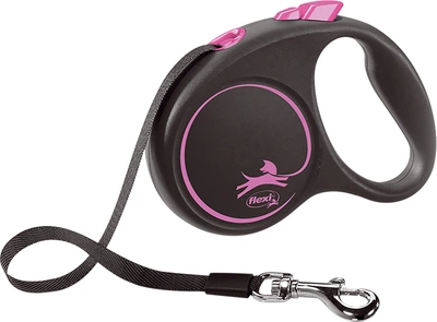 Smycz automatyczna FLEXI Black Design S 5m różowa (4000498033913)
