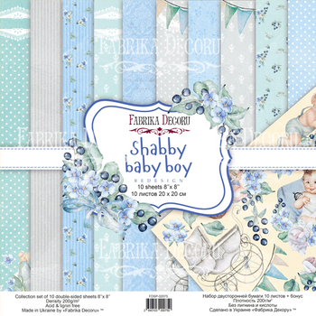 Набор скрапбумаги Фабрика Декора Shabby baby boy redesign 20x20см, артикул FDSP-02075