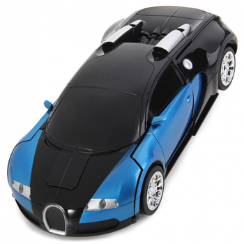Машина-трансформер радиоуправляемая на 30 метров AUTOBOTS Bugatti Veyron с аккумулятором Синяя TRG-2232