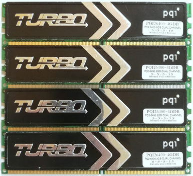 Комплект оперативной памяти PQI DDR2 8Gb (4*2Gb) 800MHz PC2 6400U CL5 2R8 (PQI26400-4GDB) Б/У