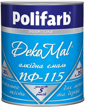 Эмаль Polifarb ПФ-115 DekoMal 0.9 кг Белая (PB-112157)