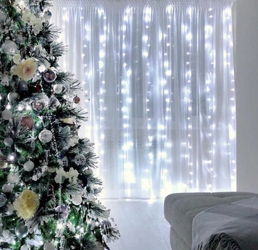Гирлянда "Водопад" 240 LED белая 2*2м