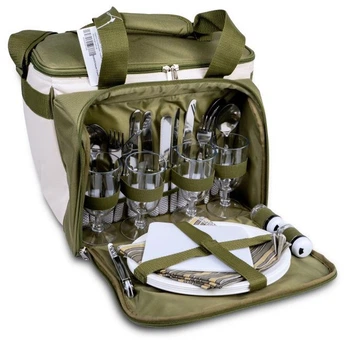 Набор для пикника Ranger Lawn RA 9909 оливковый 4 персоны изотермическая сумка качественная посуда (RA 9909)