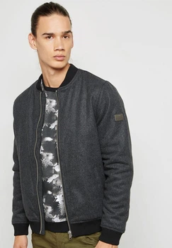 Чоловіча куртка - бомбер Solid Blouson Jacket&nbsp;-&nbsp;Bomber Сірий Розмір S (6179704-8288)