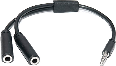 Кабель Real-El Audio Pro 3.5 мм M - 2x3.5 мм F 0.2 м Black (EL123500039)