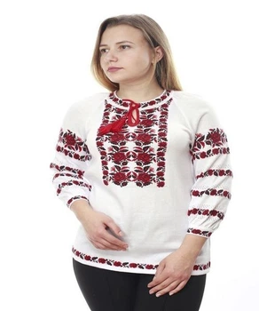 Джемпер жіночий вишиванка SOFline 92-0647 50 білий.