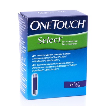 Тест-смужки LifeScan Ван Тач Селект (One Touch Select), 50 шт.