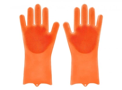 Перчатки силиконовые многофункциональные Magic Silicone Dish Washing Gloves Оранжевый