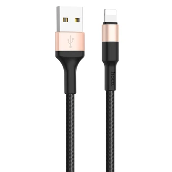 Кабель Hoco X26 USB to Lightning 1m черно-золотистый
