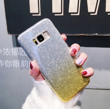 Силиконовый чехол градиент блеск для Samsung Galaxy M20 Золотой