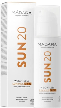 Ультралегкое солнцезащитное молочко Madara Sun 20 Weightless Sun Milk SPF 20 150 мл (4751009820743)